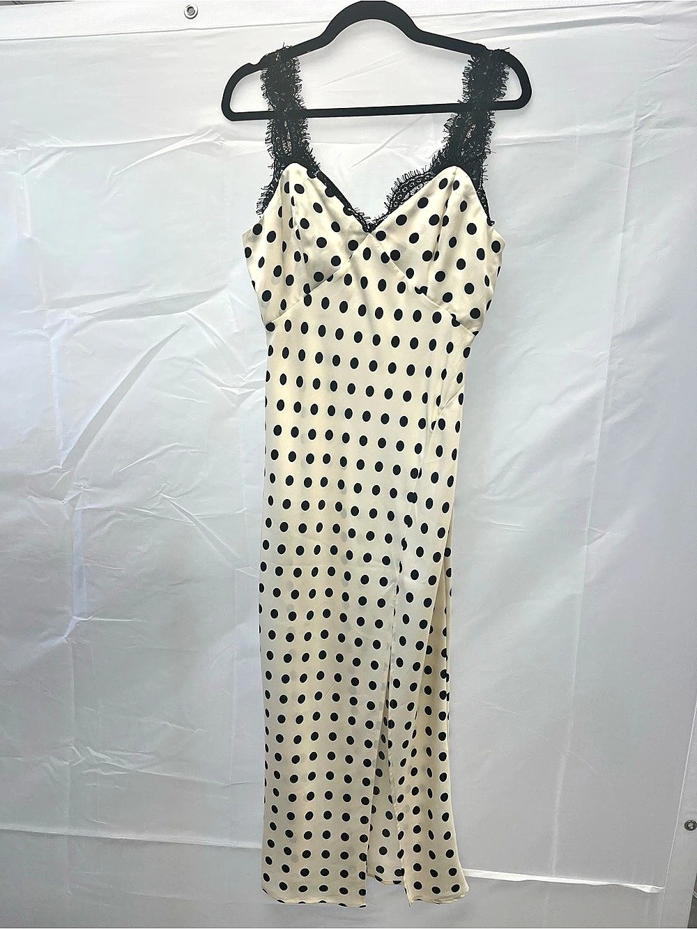 ASTR The Label Eirene Polka Dot Dress Cream & Black -size Medium